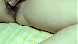 damn, that asian babe with big tits works her toy so good.