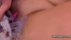 pretty nara mongolka teases clit with showerhead in steamy bath