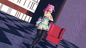 Big Tits Anime Girl In Lingerie