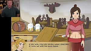 A slave invades the fire nation in a bdsm flashing scene.