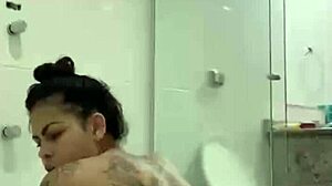 Hot Brunette Bia Masturbates With Shower Jet