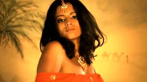 indian brunette strips passionately