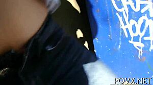 Hot Teen Sucks And Licks Balls On Sofa!