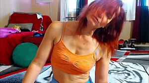 i am aurora willows doing daily yoga stretching barefoot