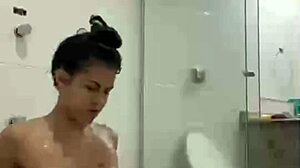 Hot Brunette Bia Masturbates With Shower Jet