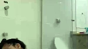 Hot Brunette Bia Masturbates With Shower Jet