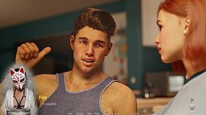 Hey, in this game, the busty milf gets corrupted with big tits on display