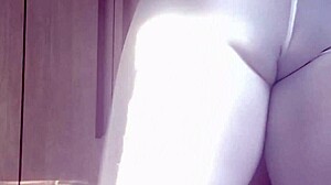 chubby latina shows off fetish cameltoe in steamy pov.