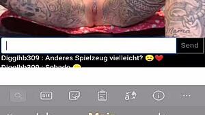 A German milf with big tits masturbates on webcam