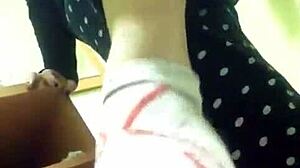 She dominates with her feet in this intense session