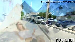 Hot Teen Sucks And Licks Balls On Sofa!