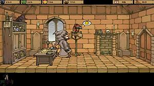 Watch Akabur's witch trainer strip and submit in BDSM game?