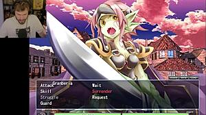 Confronting the monster girl with huge tits and pussy