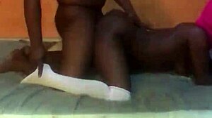 Sexy schoolgirl encounters big black cock in amateur scene.