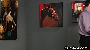 Foxy Hottie Endures Intense Blowbang Facial Cumshots Swallowing Every Drop