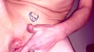 wife rubbing her shaved pussy on the stairs 😍