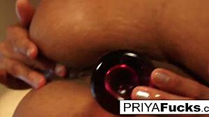 Indian milf priya teases her wet pussy then masturbates solo with toys