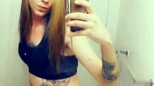 Hot Tranny Gently Touching Her Small Clitty in Sporty Bra and Panties