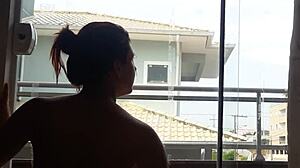 Do you love watching her clean in shorts without panties?