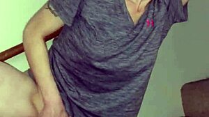 wife rubbing her shaved pussy on the stairs 😍