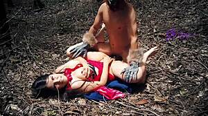 Little Red Riding Hood Tatiana Morales lost in the forest for Halloween special.