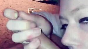 hot amateur blonde gives nut-busting blowjob in lingerie pov