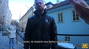 Hunter dostane neuvěřitelné prsa a šouchnul české ženě kundu za prachy, zatímco manžel kouká