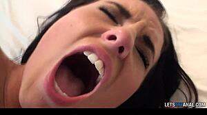 섹시 탄탄가슴 타투 브루넷 베이비 애널 섹스