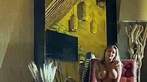 Monika Fox strips to music, showing pierced nipples! 😍