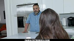 18yo hot brunette stepsister Sofie Reyez eases stepbrother's hard erection with skill.