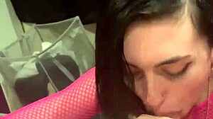 petite teen gives hot blowjob to monster cock