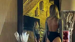 Monika Fox strips to music, showing pierced nipples! 😍