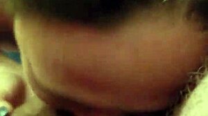 My amateur girl expertly sucks two cocks in detailed close-up