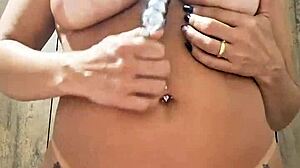 Playing with ball dildo in pussy!