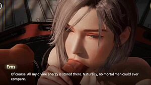 In Rise of Eros game chapter 1, Eros awakens by fucking Inase, unleashing her goddess powers through intense sex.