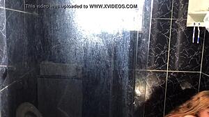 Friend's aunt fucked in bathroom.