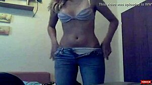 Webcam Teen Strips Down in Free Striptease Video