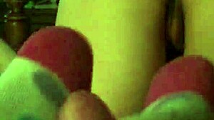 asian wife homemade nude sockjob fun 😏