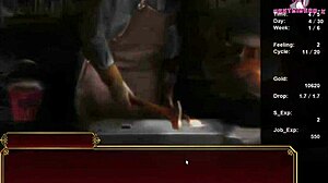 Blonde teen gives oral in anime style.