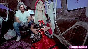 Young Blonde Britt Blair With Small Tits Riding Cowgirl And Bent Over For Blowjob Facial.