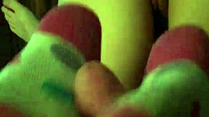 asian wife homemade nude sockjob fun 😏