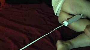 gigi explores intense anal play with a hitachi and plug in her amateur session.