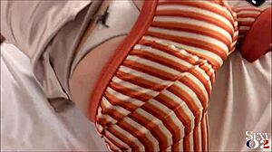 Slut in Satin Pants Blowjob and Anal Fuck