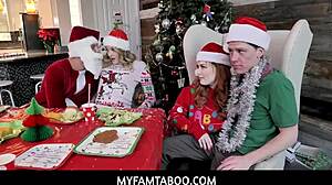 Myfamtaboo - Big Tits Stepmom Summer Hart and Cute Charlotte Sins in Hardcore Christmas Fun