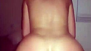 Big natural titted amateur bitch with attractive ass getting her pussy destroyed