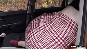 British Ginger Rides Instructor Outdoors After Sizzling Public Blowjob