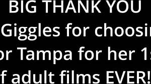 Petite teen struts in high heels at park