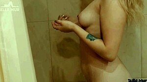 girl with bubble butt cares for pussy in shower