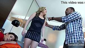 rome major pounds sara jay and carmen valentina with his monster cock in interracial threesome licking and doggystyle