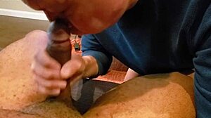 he eagerly sucks the young 18+ cock, savoring every inch before swallowing the guy's load